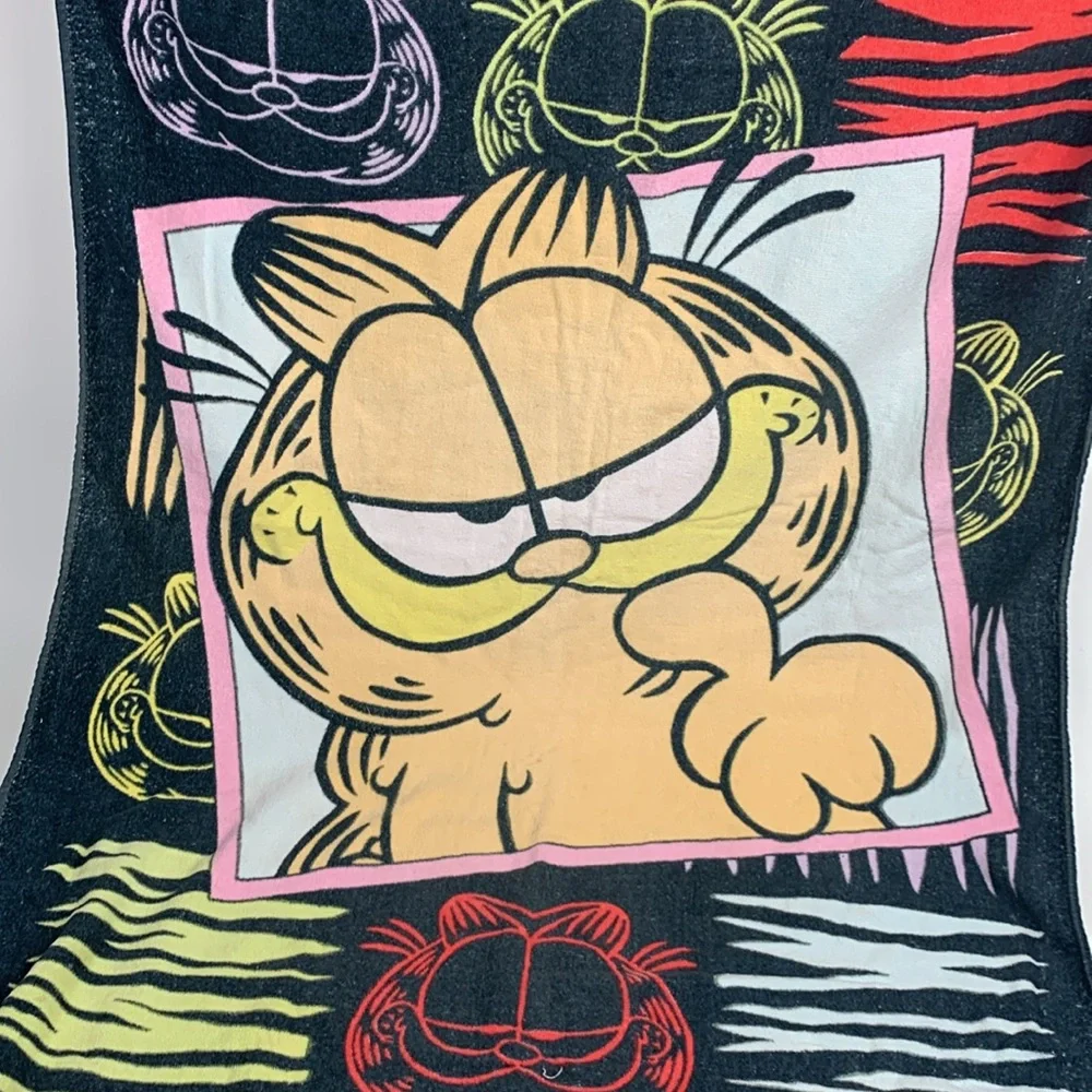 Vintage 1978 Garfield Bath Beach Towel Large Garfield graphic 100% Cotton Retro